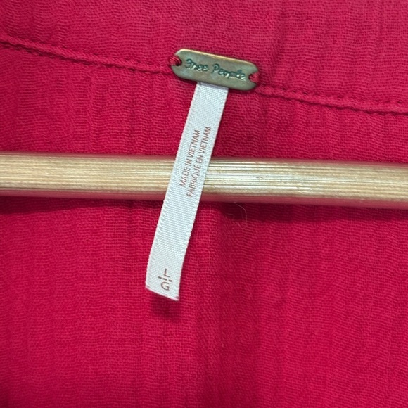 FREE PEOPLE Changing Horizons Pullover Top Red Size Large - Picture 5 of 9